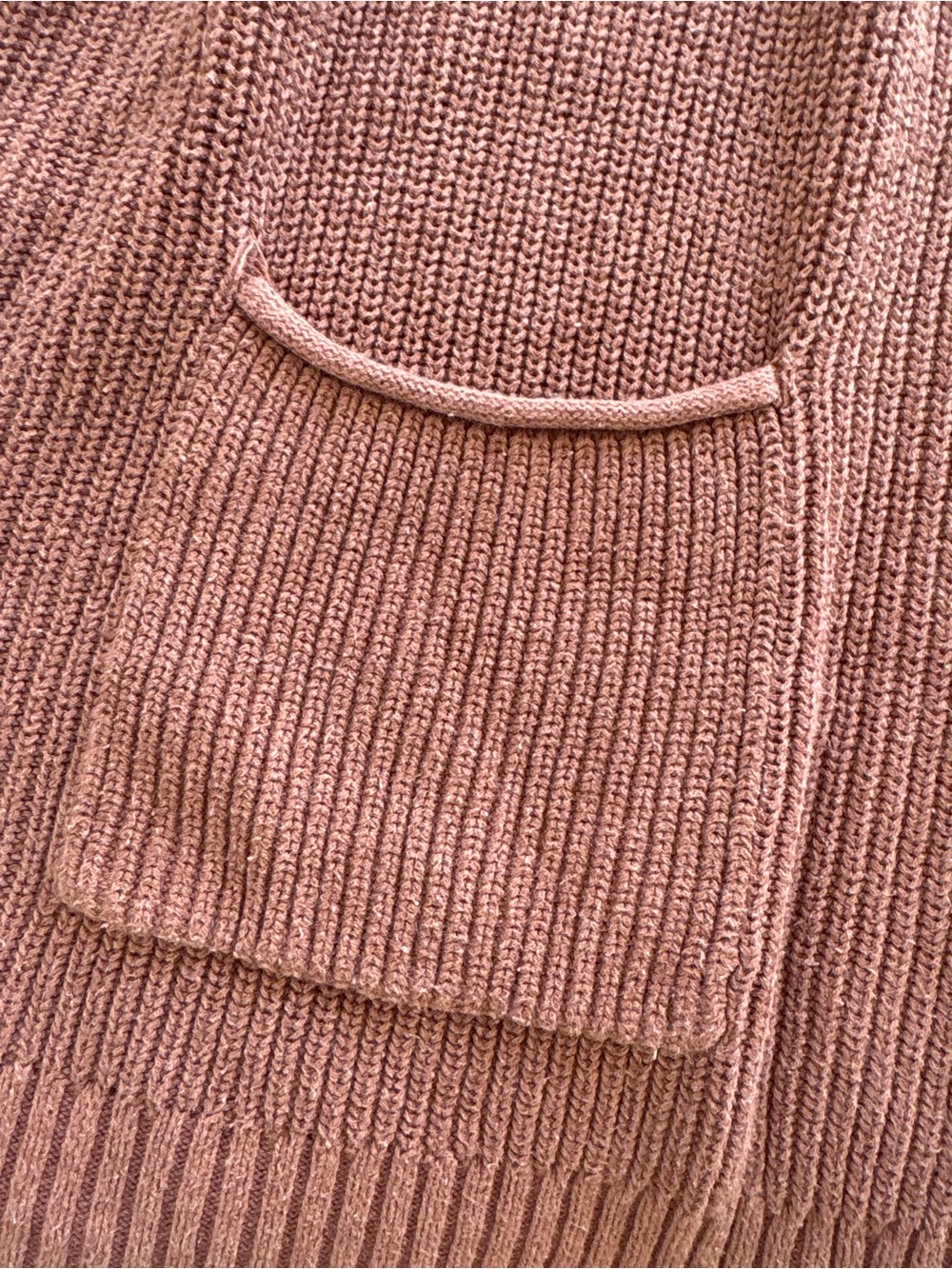 Universal Thread Dusty Rose Open-Front Ribbed Cardigan - Picture 4 of 5